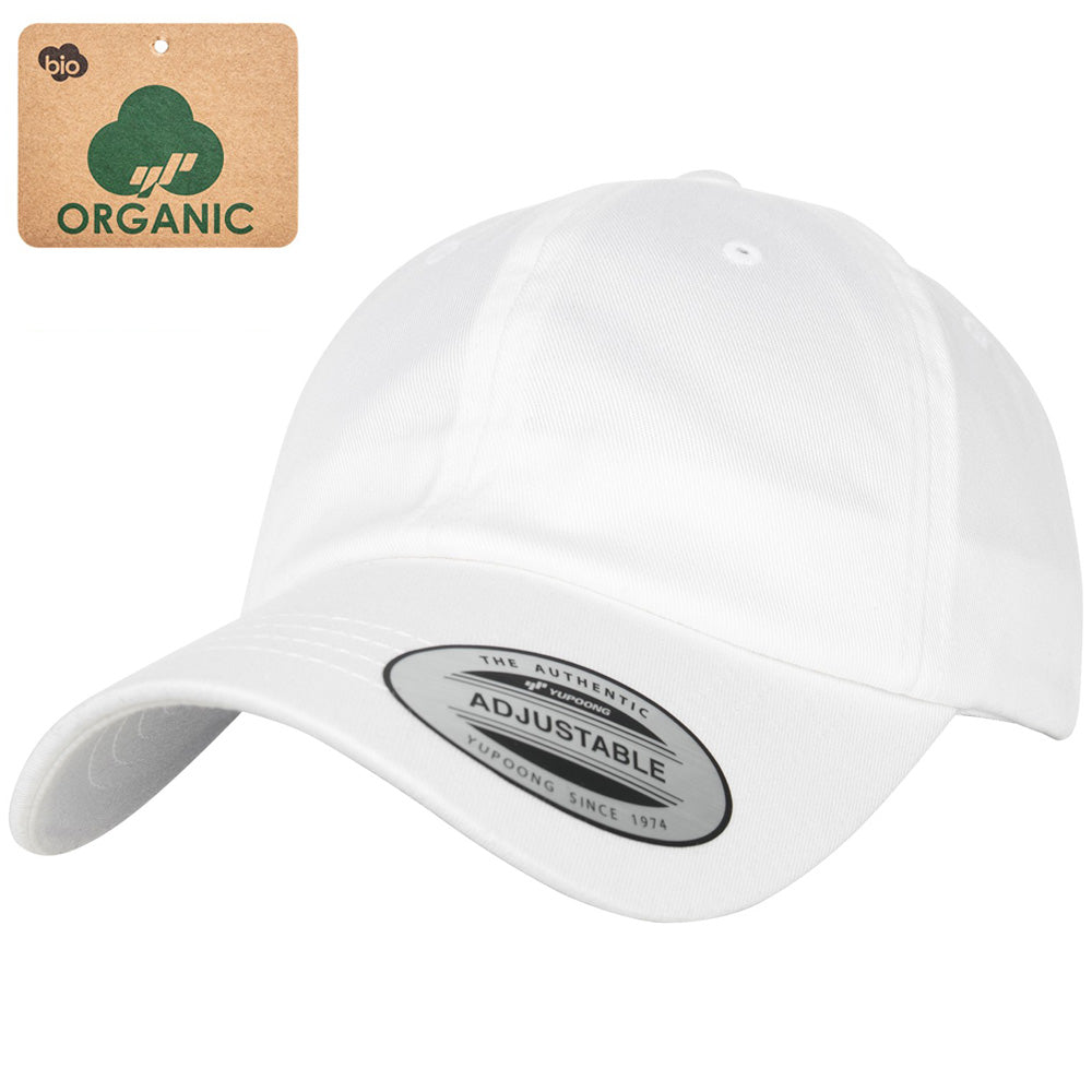 Yupoong - Organic Dad Cap - White - capstore.dk